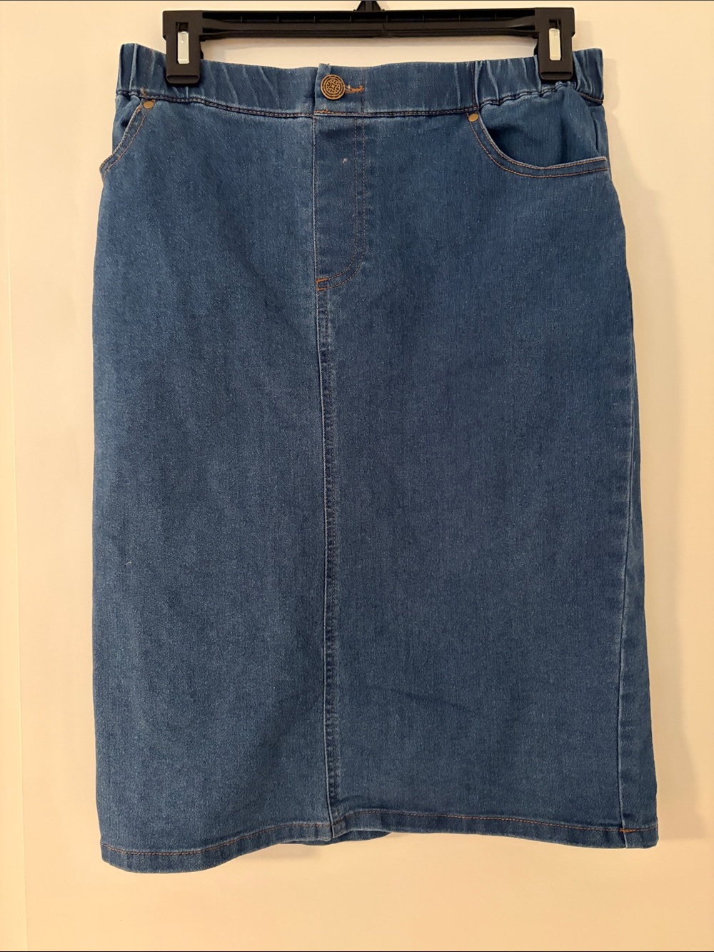 Joan Rivers Dark Blue Denim Pencil Skirt